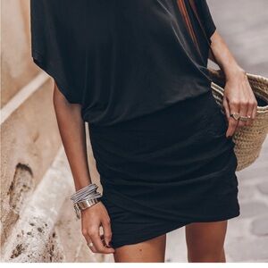 Mikuta Black Draped Summer Skirt XS NWT!